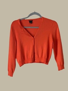 Adorable Cropped Orange Cardigan